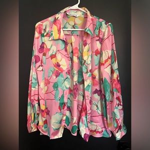 ZARA Long Sleeve Floral Button Up